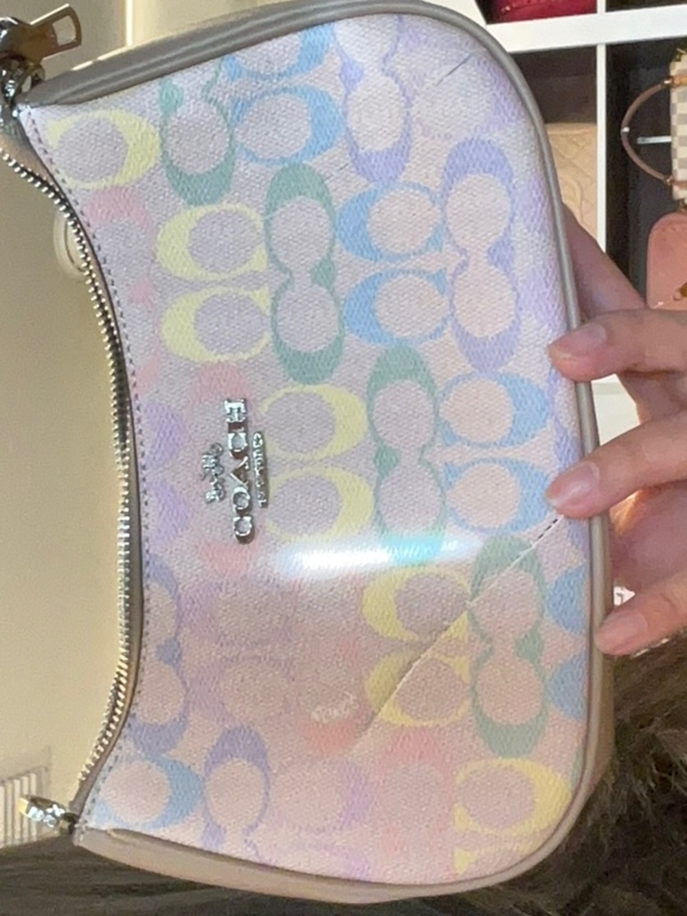 26. coach slashed sold as is Desc in live no cancel/returns
